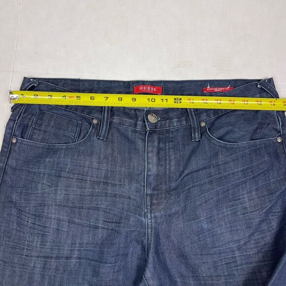 Guess Jeans Men’s 36x32 Medium Rise Tapered Slim Halsted Fit Dark Wash Preppy - Picture 12 of 15